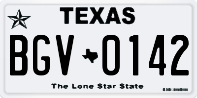 TX license plate BGV0142