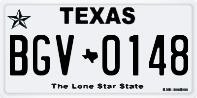 TX license plate BGV0148