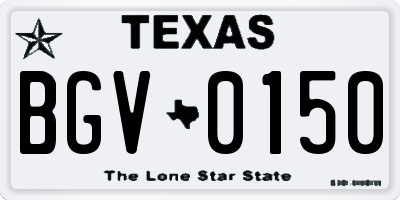 TX license plate BGV0150