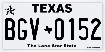 TX license plate BGV0152