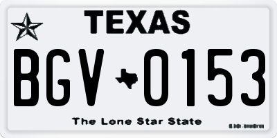 TX license plate BGV0153