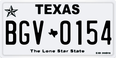 TX license plate BGV0154