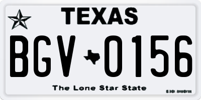 TX license plate BGV0156