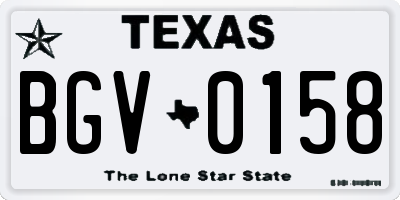 TX license plate BGV0158
