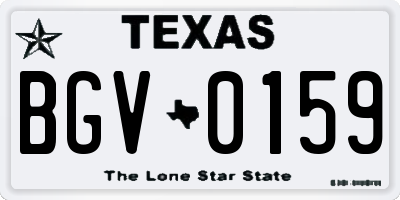 TX license plate BGV0159