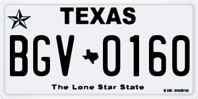 TX license plate BGV0160