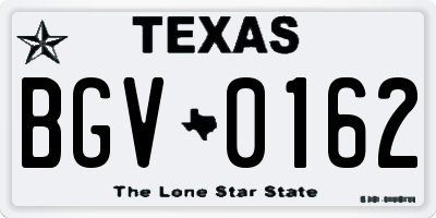 TX license plate BGV0162