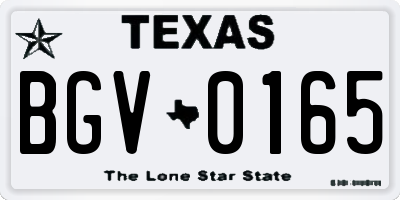 TX license plate BGV0165