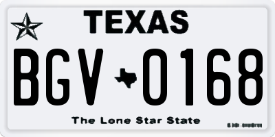 TX license plate BGV0168