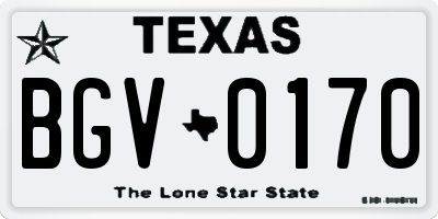 TX license plate BGV0170