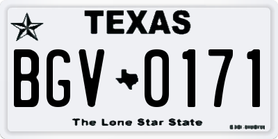 TX license plate BGV0171