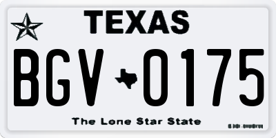 TX license plate BGV0175