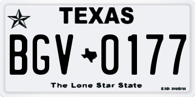 TX license plate BGV0177