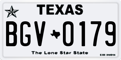 TX license plate BGV0179