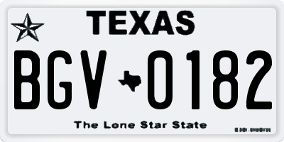 TX license plate BGV0182