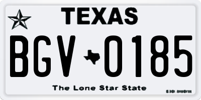 TX license plate BGV0185