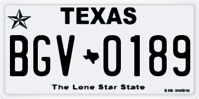 TX license plate BGV0189