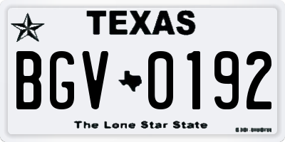 TX license plate BGV0192