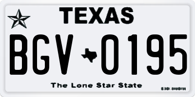 TX license plate BGV0195