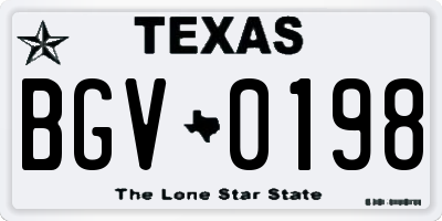 TX license plate BGV0198