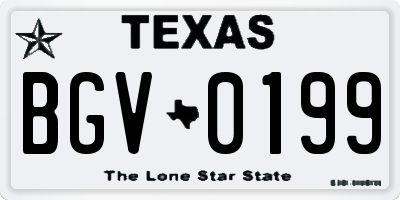 TX license plate BGV0199