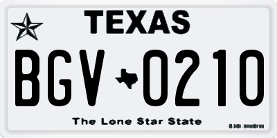 TX license plate BGV0210
