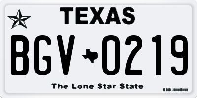 TX license plate BGV0219