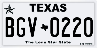 TX license plate BGV0220