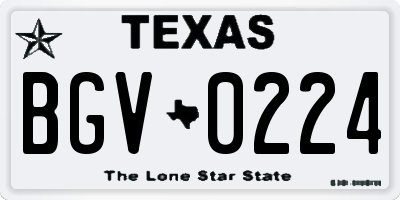 TX license plate BGV0224
