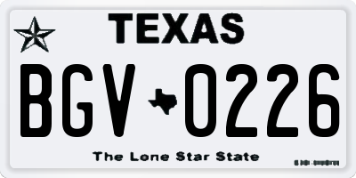 TX license plate BGV0226