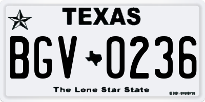 TX license plate BGV0236