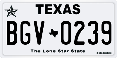 TX license plate BGV0239