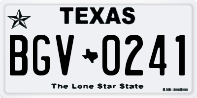 TX license plate BGV0241