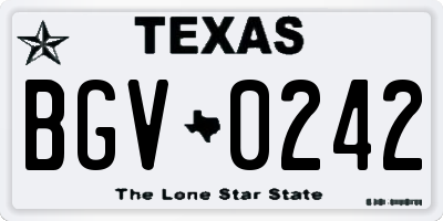 TX license plate BGV0242