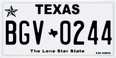 TX license plate BGV0244