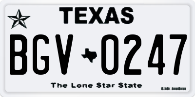 TX license plate BGV0247