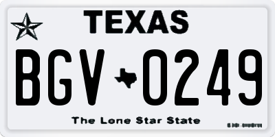 TX license plate BGV0249