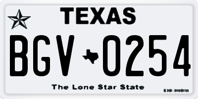 TX license plate BGV0254