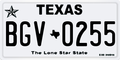 TX license plate BGV0255