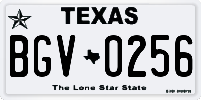TX license plate BGV0256