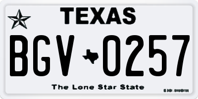 TX license plate BGV0257