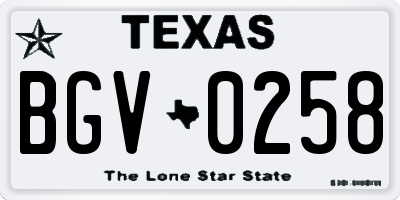 TX license plate BGV0258