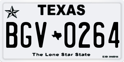 TX license plate BGV0264