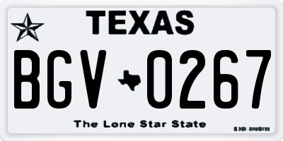 TX license plate BGV0267