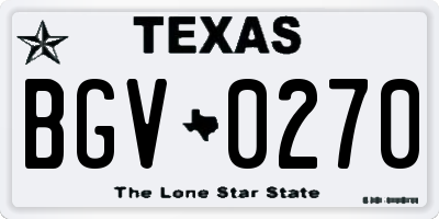 TX license plate BGV0270