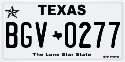 TX license plate BGV0277