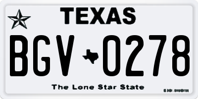 TX license plate BGV0278