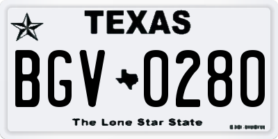 TX license plate BGV0280