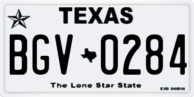 TX license plate BGV0284