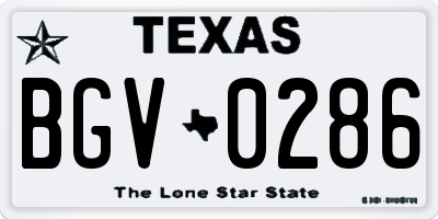 TX license plate BGV0286